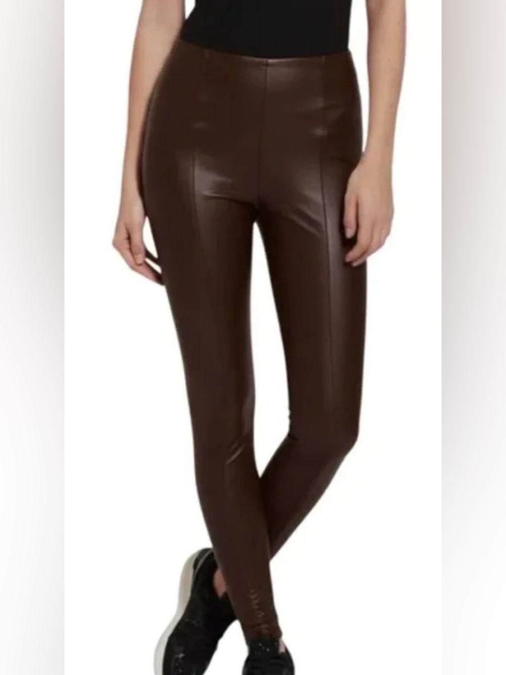Lysse New York Cocoa Powder Vegan Leather High Rise Leggings Pants Size S NWT